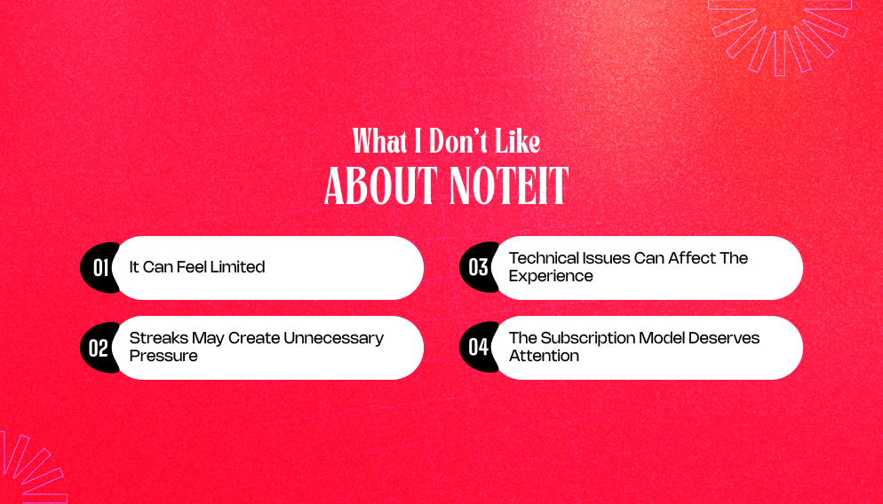 What I Didn’t Like About NoteIt